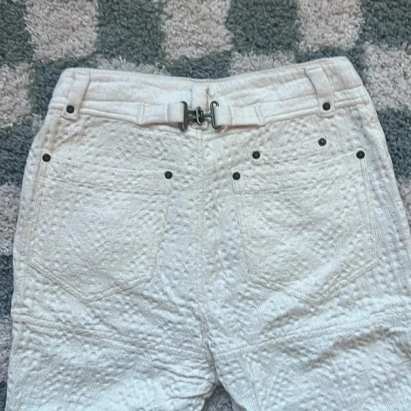 Free People Cream Textured Cropped Pants - Picture 5 of 5